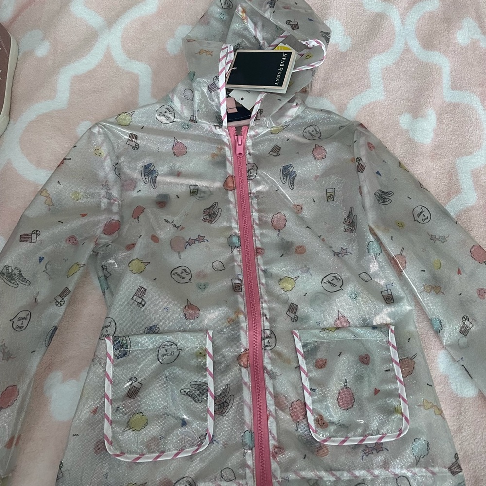 Andy & Evan Kids Raincoat with Pink Accents